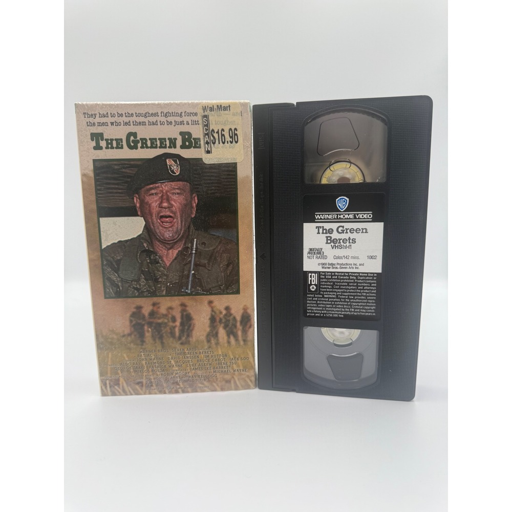 The‎ Green Berets VHS John Wayne 1968 Vietnam War Movie Warner Home Video